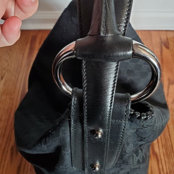 Gucci Horsebit Hobo GG Canvas Large Black - Picture 10 of 16